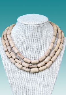 Big Big Barrel Tulasi Neck Beads 48”