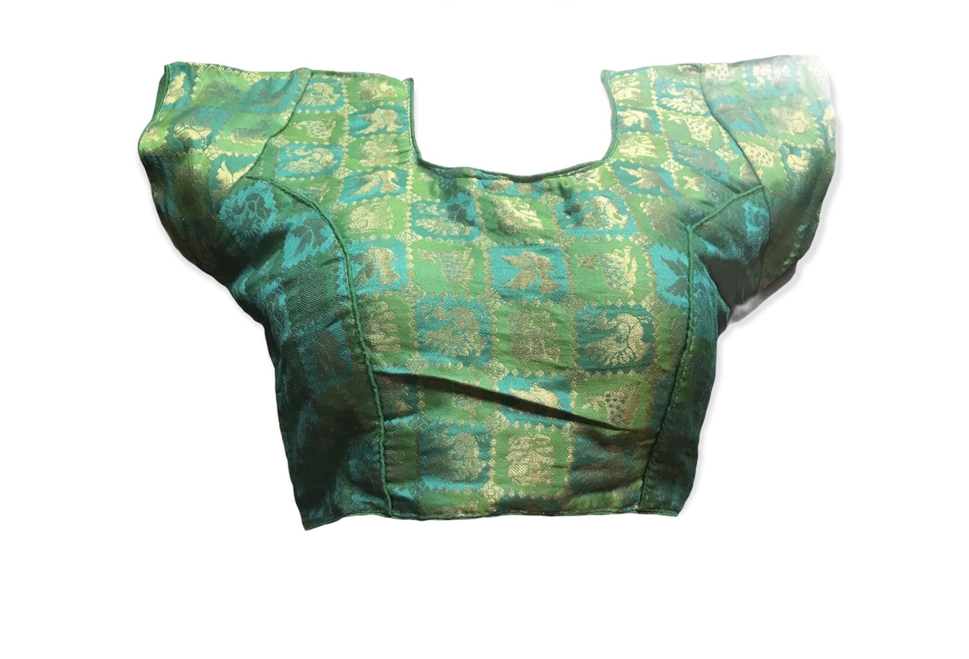 Green and Gold Fancy Blouse: Krishna Culture