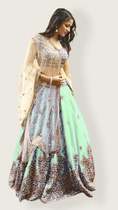 Buy Green & Golden Lehenga - Embroidered Wedding Lehenga Choli – Empress  Clothing