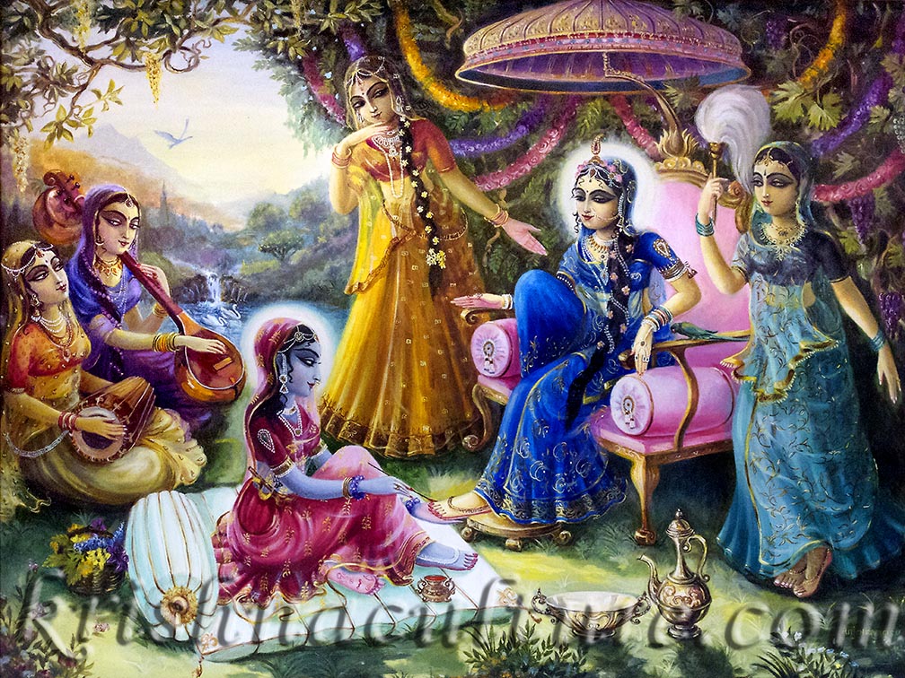 painting of krishna with gopis