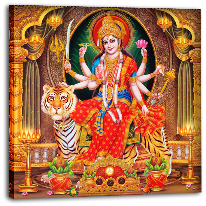 Durga Opulent Canvas Art: Krishna Culture