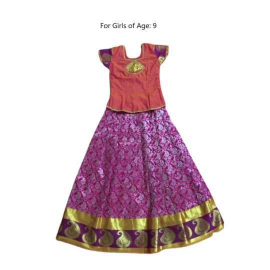 Buy Straight Cut Half Sleeve South Indian Lehenga Choli Online for Women in  USA