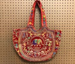 Jaipur U shaped Large Handbag RED color