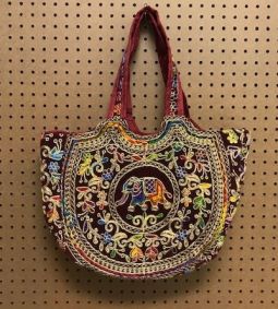 Jaipur U shaped Large Handbag Maroon Color