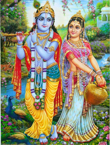 Radha Krishna Rustic Poster 22x33