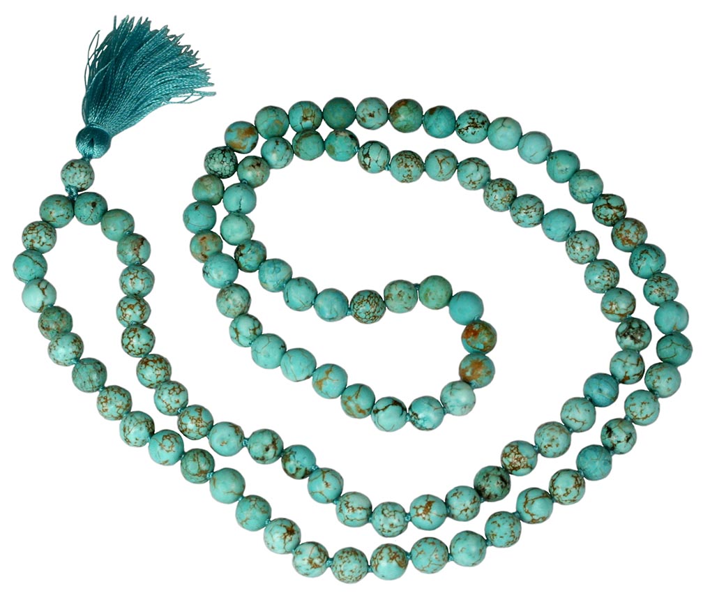 Turquoise Japa Beads 8mm: Krishna Culture