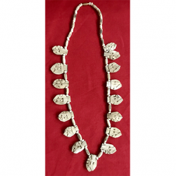 Tulsi neck beads with Maha mantra on Leaf